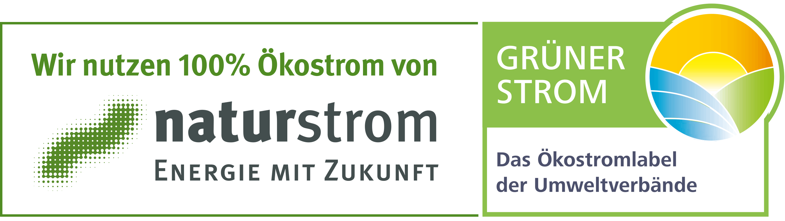 Wir nutzen 100% Ökostrom von naturstrom