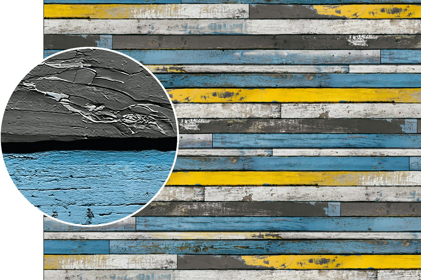 The pattern repeat offset of 3000 mm enables seamless transitions without visible repetitions, resulting in a harmonious overall appearance. Here in the picture: new timber decor Duragrain surface finish with timber decor