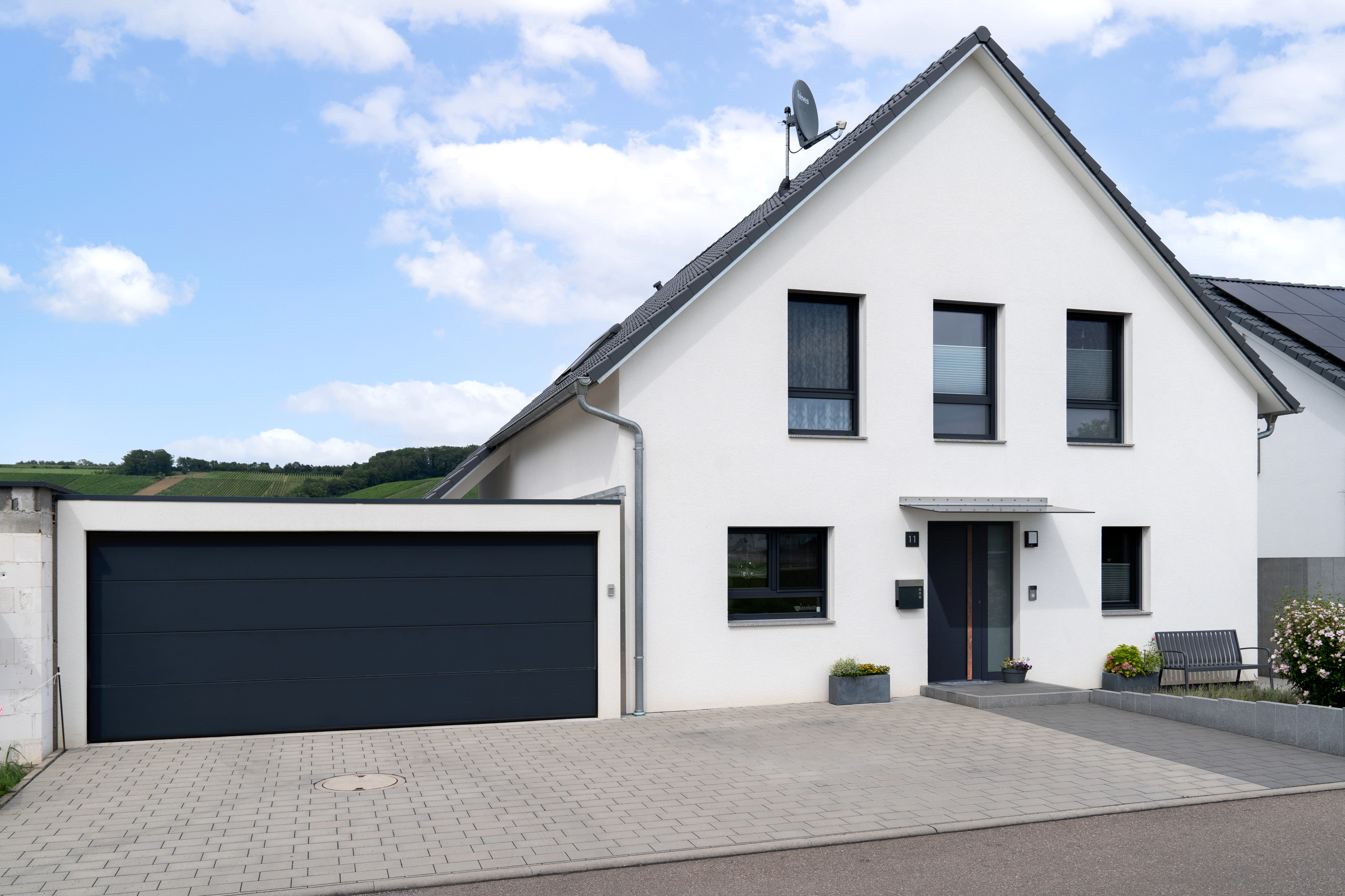 White house and garage