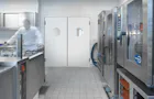 Swing door in the commercial kitchen