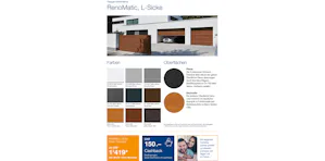 
Moderne, intemporel, élégantFace intérieure galvanisée6...
Moderne, intemporel, élégantFace intérieure galvanisée6 couleurs exclusives Hörmann Matt deluxeCouleur standard CH 9016 Matt deluxe blanc traficCouleurs préférentielles : CH 9006 Matt deluxe...