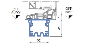 Profilé d'encastrement au sol en polyamide (imputrescible)... Profilé d'encastrement au sol en polyamide (imputrescible) 45 mm, démontableEn option, extensible avec profilé d'encastrement BP-K hauteur 50 mm à encliqueter