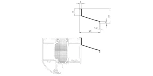 Accessoire en optionPour les portes ouvrant vers... Accessoire en optionPour les portes ouvrant vers l'extérieur, coller au cadre en hautAluminium incolore anodiséEn cas de post-équipement, indiquer toujours la dimension extérieure du cadre