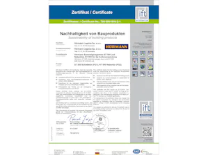 Product Passport for Sustainability Hörmann offers sustainability product passports (NHPP) for all of our products that have an EPD, as well as for some others. These take into account environmental impact, service life and...