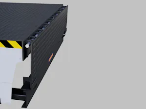 Hydraulische Ladebrücke mit Klappkeil Diese Ausführung empfiehlt sich überall dort, wo der zu überbrückende horizontale Abstand zum LKW nicht zu groß und immer konstant ist. Das ist möglich, wenn die Lkw stets an der gleichen Stelle der...