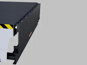 Hydraulische Ladebrücke mit Klappkeil Diese Ausführung empfiehlt sich überall dort, wo der zu überbrückende horizontale Abstand zum LKW nicht zu groß und immer konstant ist. Das ist möglich, wenn die Lkw stets an der gleichen Stelle der...