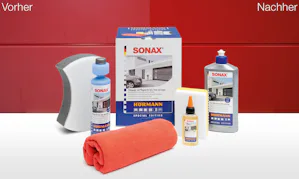 Mit dem in Zusammenarbeit mit der Firma Sonax exklusiv für... Mit dem in Zusammenarbeit mit der Firma Sonax exklusiv für Hörmann entwickelten Reinigungs- und Pflegeset lassen sich Tore, Türen und Zargen schnell, einfach und professionell reinigen. So behalten...
