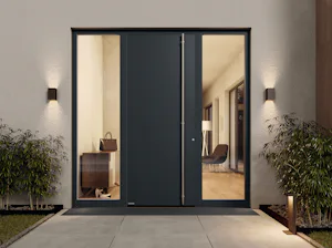 Seitenteile und Oberlichter Aluminium-Haustür ThermoSafe Motiv 860 RAL 7016
