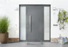 Graue ThermoSafe Hybrid Haustür aus Aluminium