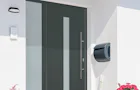 Graue Thermo65 Haustür aus Stahl und Aluminium