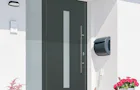 Graue Thermo65 Haustür aus Stahl und Aluminium