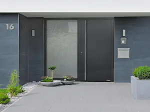 Onze voordeuren en hun beslag Deurbeslag buitendeur | ThermoPlan Hybrid Voordeur antraciet Hörmann