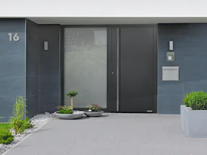 Onze voordeuren en hun beslag Deurbeslag buitendeur | ThermoPlan Hybrid Voordeur antraciet Hörmann