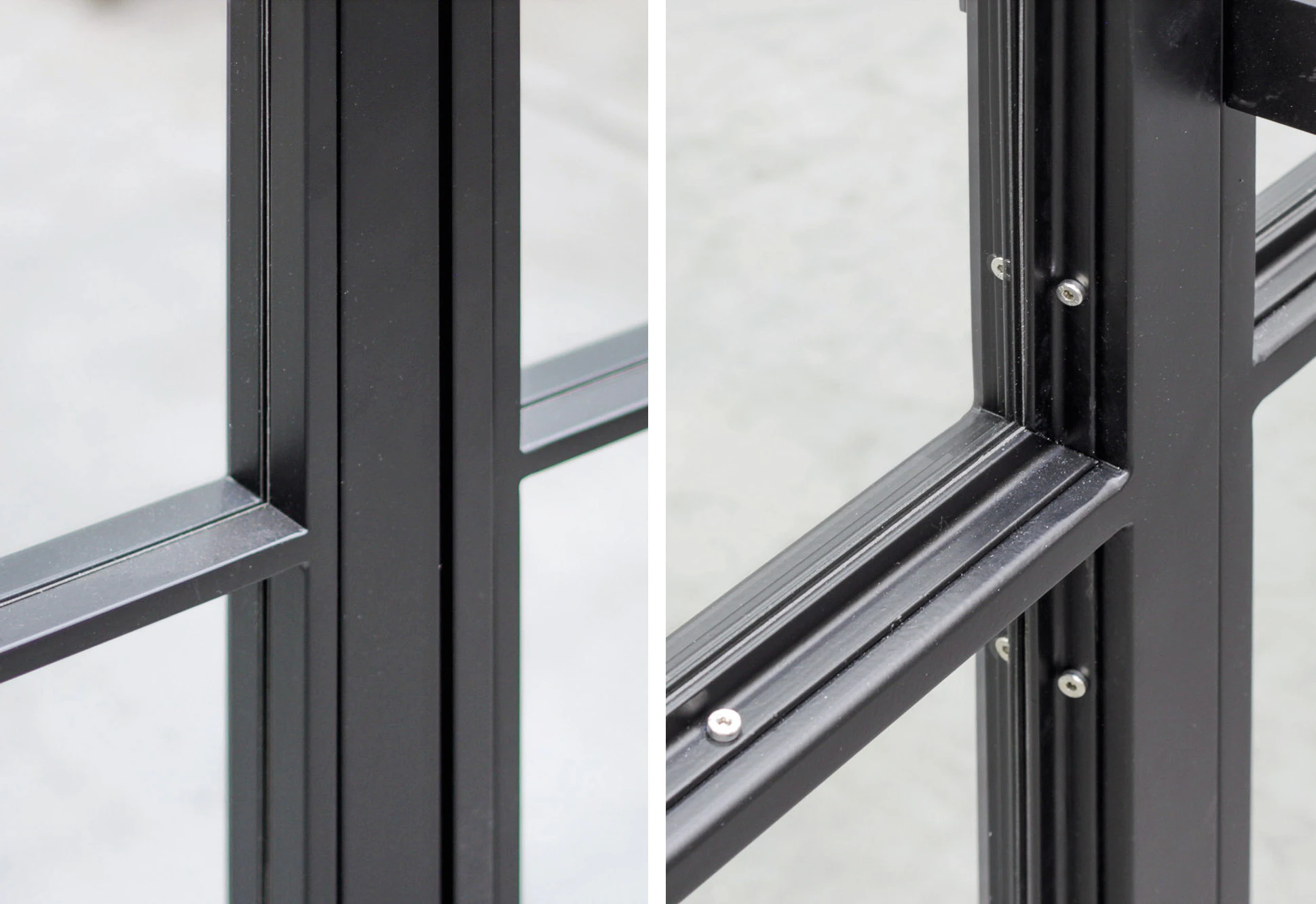 Les portes de loft Hörmann sont disponibles en option avec... Les portes de loft Hörmann sont disponibles en option avec parcloses angulaires (à droite) ou parcloses Slim (à gauche) pour donner un aspect encore plus filigrané.
