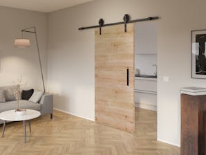 Entdecken Sie die neue Wohnlichkeit mit den hochwertigen... Holz-Schiebetür mit Schiebetürbeschlag Corvara in Schwarz