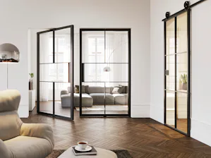 Pivottüren Diese besondere Form der Drehflügeltür beeindruckt mit einer reduzierten Profilansicht ohne Türrahmen. Dieses minimalistische Design mit der serienmäßigen Glashalteleiste Slim kommt in Wohnräumen mit...