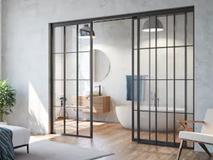 Door de combinatie van glas en staal kunnen ruimtes met de... Door de combinatie van glas en staal kunnen ruimtes met de loftdeuren van Hörmann tegelijkertijd worden geopend en van elkaar worden gescheiden. Bovendien zorgen de deuren voor een natuurlijke...
