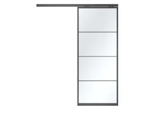 1-flüglige Schiebetür mit Glashalteleiste Slim Sie möchten Räume voneinander trennen, dabei aber keinen Lichteinfall und Platz verlieren? Dann sind unsere Schiebetüren im angesagten Industrial-Style die perfekte Lösung! Damit lassen sich Räume...