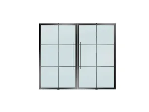Zwei Pivottüren mit Glashalteleiste Slim Sind Sie auf der Suche nach einer Tür, die durch schlichte Eleganz besticht, direkt im Boden und an der Decke verankert ist und sanft in beide Richtungen schwenkt? Unsere Pivottüren bieten genau diese...