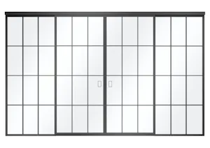2-flüglige Schiebetür mit Seitenteilen und Glashalteleiste Slim Maximale Transparenz, grosszügige Durchgänge und gleichzeitig platzsparend: Mit den 2-flügligen Schiebetüren von Hörmann schaffen Sie eine moderne Raumaufteilung und lichtdurchflutete Räume, die sie...