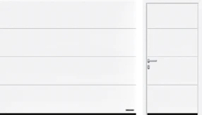 L-ribbed steel sectional garage door