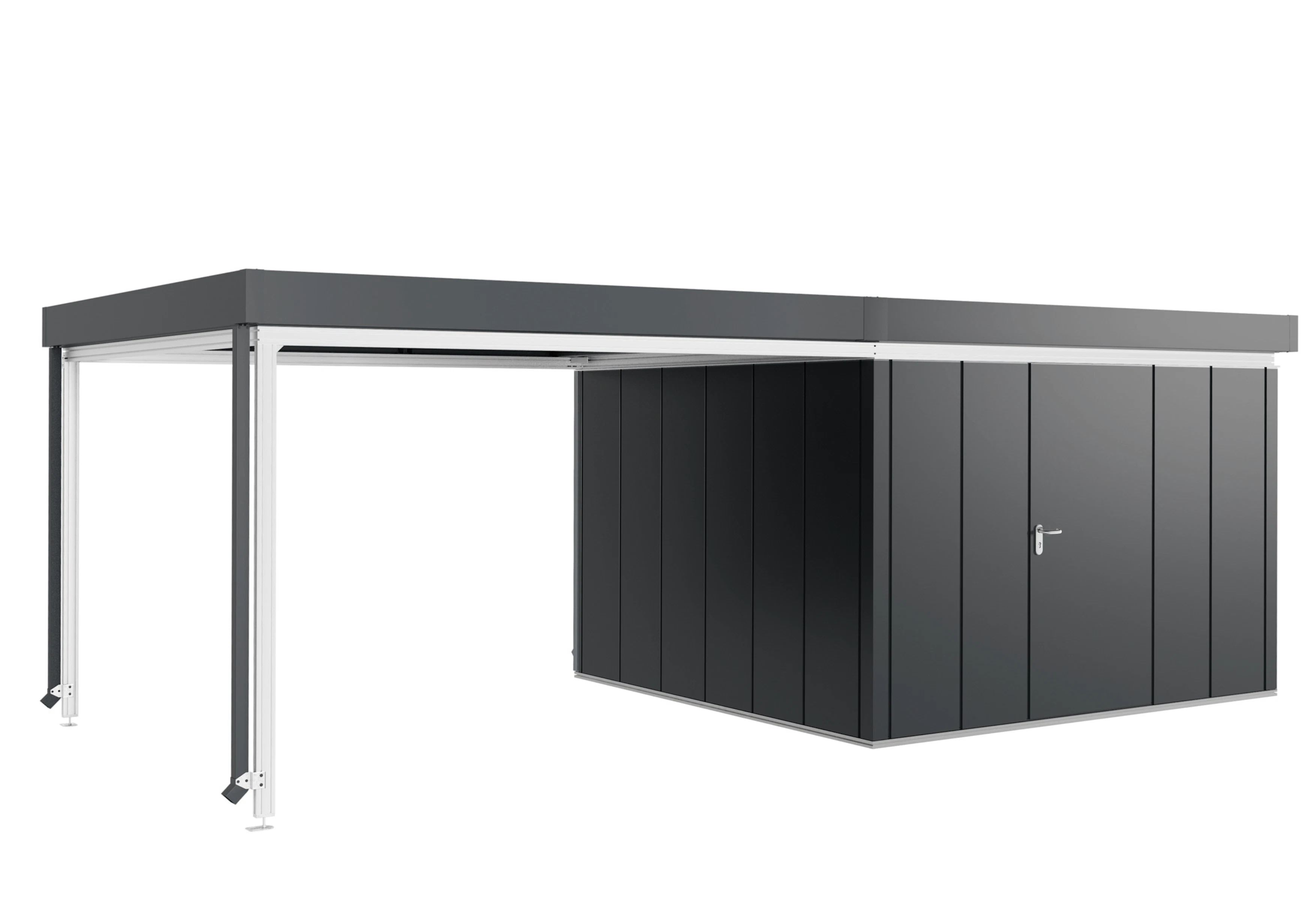 Juno-redskapshus motiv Design med loungetak og... Juno-redskapshus motiv Design med loungetak og multifunksjonsprofil som ekstrautstyr