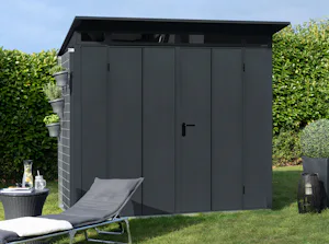 Bent u op zoek naar een elegante en moderne oplossing voor... Grijs tuinhuis van Hörmann.