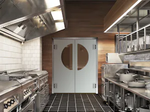 Use in the catering trade Double-action doors are particularly suited to situations where there is no ‘free hand’, such as when carrying food and drinks in restaurants and canteen kitchens, as they open smoothly and easily. We...