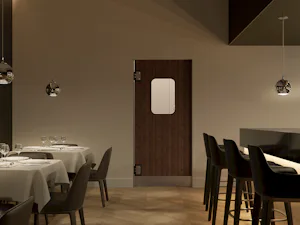 HPL-pendeldeur HPL-180 met vlak profiel en optioneel leverbare roestvrijstalen wieldwinger Pendeldeuren uit polyethyleen (PE), roestvrij staal, hout of compacte HPL-platen worden overal gebruikt waar een snelle en eenvoudige doorstroming belangrijk is. Dit geldt bijvoorbeeld als iemand op...