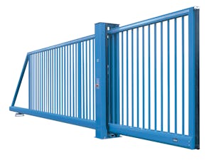 Hörmanns skjutgrindar av stabila stålprofiler levereras som... Närbild på en kort skjutgrind.