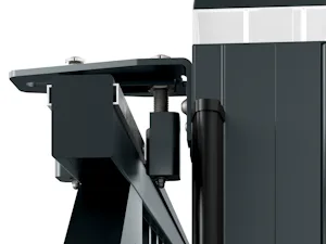 Freitragende Konstruktion oder bodengeführte... Detailansicht Kugellager des Hofschiebetors