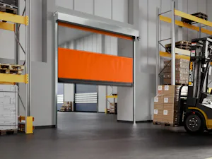 Portes rapides à tablier souple Porte rapide flexible V 5025 Z avec technologie Zipper pour un réenfilage automatique