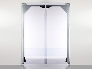 Les portes va-et-vient Flex Hörmann sont conçues pour un... Les portes va-et-vient Flex Hörmann sont conçues pour un emploi à l’intérieur de bâtiments et pour un trafic fluide de chariots élévateurs. Pour un montage facile, elles sont livrées entièrement...
