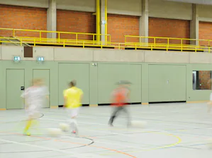 Sporthaldeuren vormen de scheiding tussen hal en... Sporthaldeuren vormen de scheiding tussen hal en toestelruimtes in sporthallen en multifunctionele hallen. De Hörmann sporthaldeur voldoet aan de ongevalpreventievoorschriften ''Scholen'' van de...