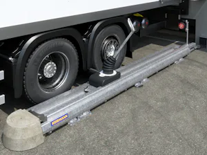 Automatický systém AWB: Umožňuje pohodlné spuštění... Manuální systém blokování kol MWB2 je vhodný pro všechny běžné typy nákladních vozidel.