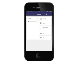 Om du inte bara vill kunna öppna grinden med handsändare,... Närbild på appstyrning via mobiltelefonen.