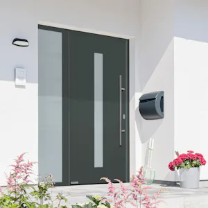 Thermo65 style 610S If you would like to equip your main entrance with an attractive, high-quality door, Hörmann’s Thermo65 entrance door is the right choice for you.
The solid 65-mm-thick steel door leaf with PU rigid...
