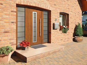 Thermo65 style 700 in Decograin Golden Oak with side elements Hörmann Thermo65 and Thermo46 front doors make it easy to feel relaxed. This is because these high-quality construction components are characterised by
excellent thermal insulation valuesreliable...