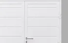 Hinged garage door cut-out Hinged garage door cut-out