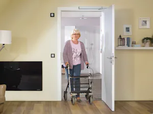 Senior-friendly residences Would you like to stay mobile despite physical limitations? The PortaMatic operator for internal doors improves your quality of life by helping you move about your home unaided.