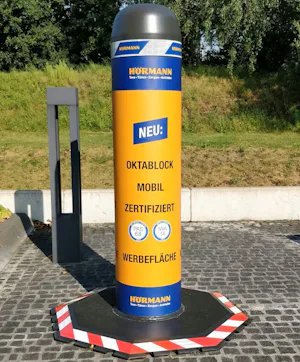 Accessories and extras A particular advantage of the OktaBlock : The surface of the vehicle barrier can be used for advertising or informational purposes with a wraparound banner. Furthermore, a universal adapter allows the...