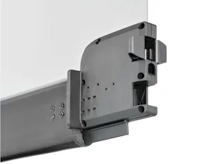 Inalámbrico Interruptor de Separación El interruptor de seguridad inalámbrico está oculto en el perfil inferior SoftEdge. Si en un choque el perfil inferior se sale de las guías laterales, el interruptor de choque por radio envía una...
