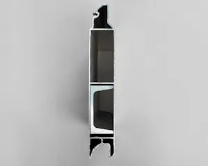 Single door solution attractive anodized aluminum slats This single door solution is a completely solid door with no vision slats. The 1-5/8” (42 mm) thick double-walled panel slats are made of uninsulated anodized aluminum, with internal reinforcements.