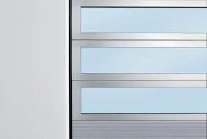 Vision slats are available in clear or tinted treatments Nos portes CV sont disponibles avec des lattes de vision à double vitrage claires ou teintées. Les lattes à double vitrage offrent de meilleures performances thermiques par rapport aux marques...