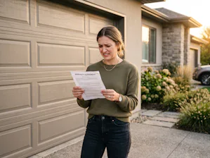 One of the easiest mistakes to make is modifying a garage... a woman worries about her garage door warranty becoming voided accidentally